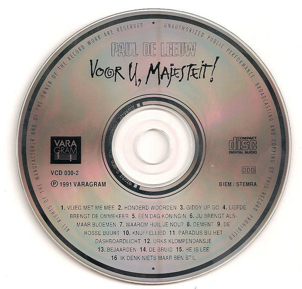 Paul de Leeuw : Voor U, Majesteit! (CD, Album)