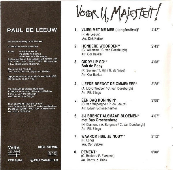 Paul de Leeuw : Voor U, Majesteit! (CD, Album)