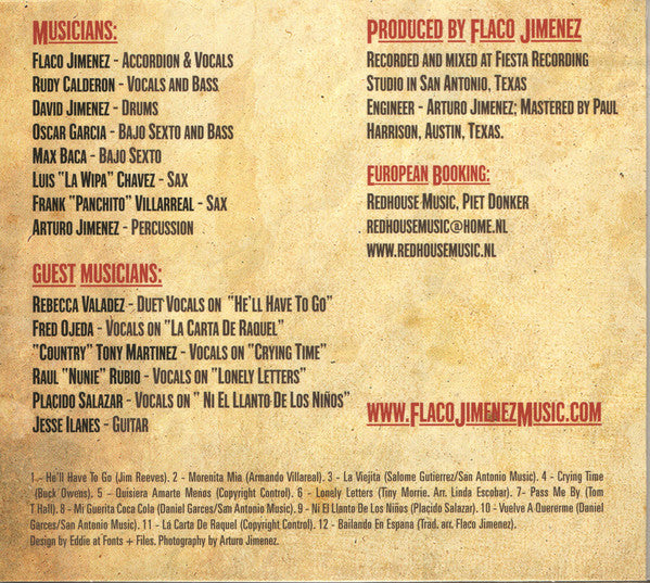 Flaco Jimenez : He'll Have To Go (CD, Album)