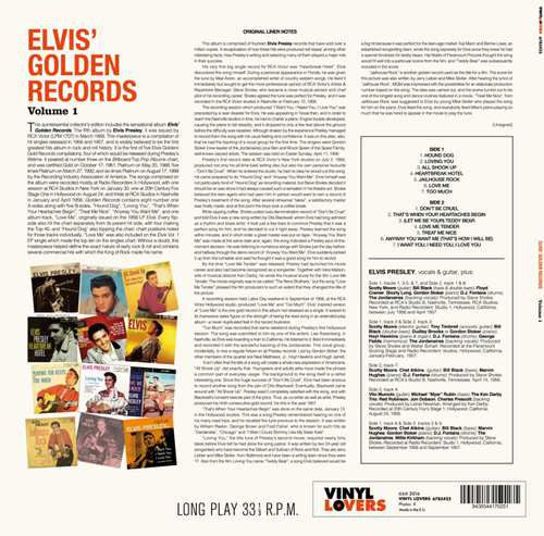 Elvis Presley : Elvis' Golden Records Vol. 1 (LP, Comp, Ltd, RE, 180)