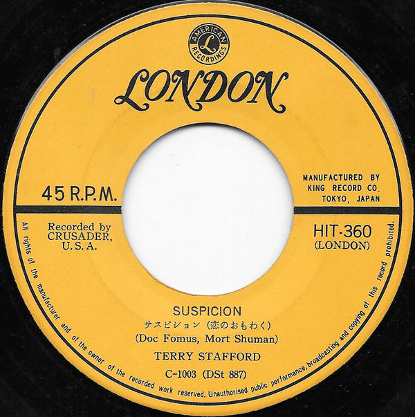 Terry Stafford = Terry Stafford : サスピション (恋のおもわく) = Suspicion (7")