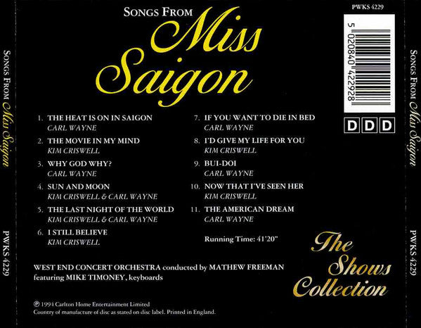 Kim Criswell & Carl Wayne : Songs From Miss Saigon (CD, Album)