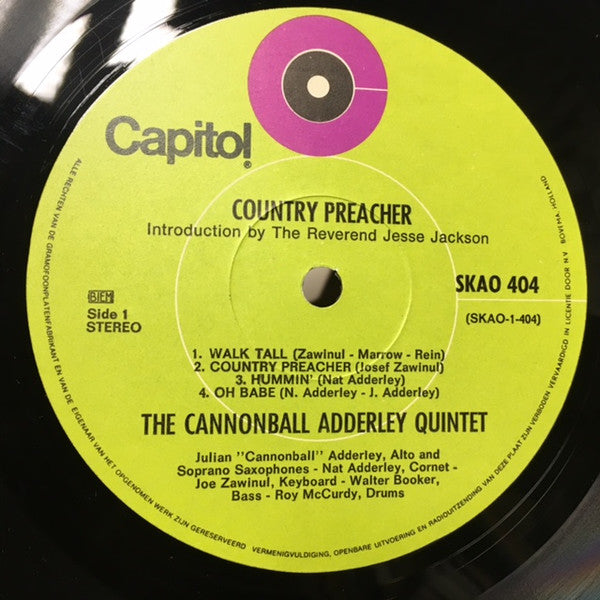 The Cannonball Adderley Quintet : Country Preacher (LP, Album)