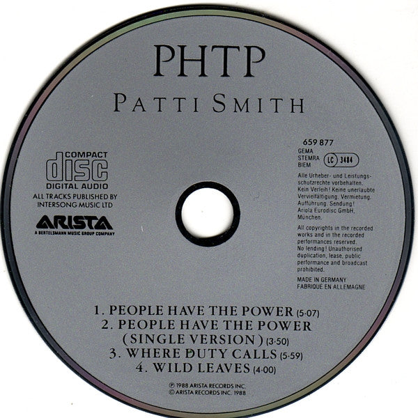 Patti Smith : People Have The Power (CD, Single)