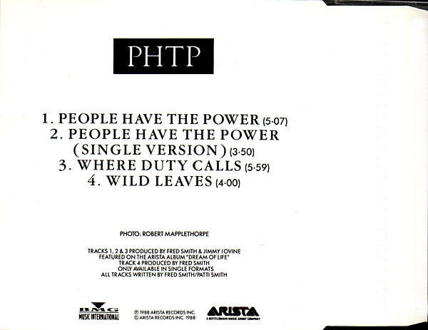 Patti Smith : People Have The Power (CD, Single)