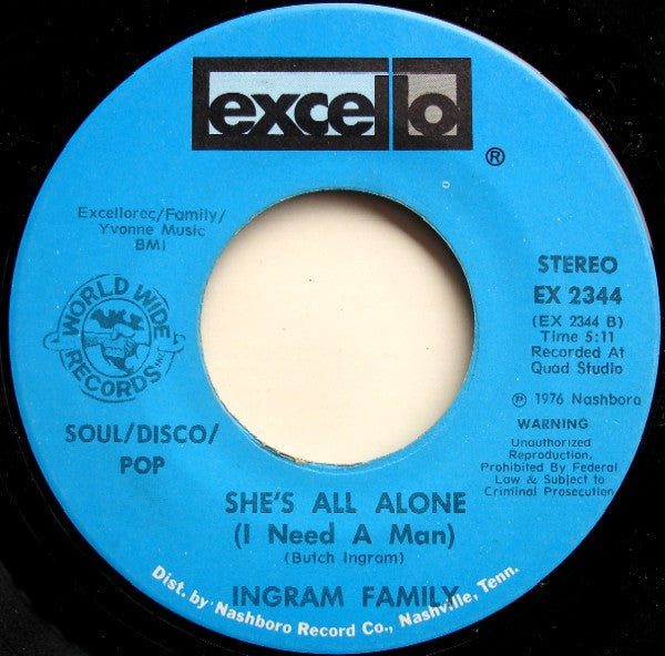Ingram : The Funk Lies In Our Music / She's All Alone (I Need A Man) (7")