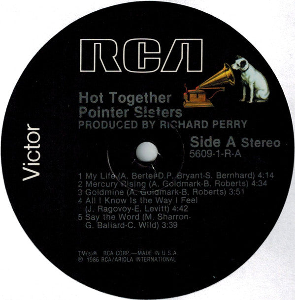 Pointer Sisters : Hot Together (LP, Album, RE)