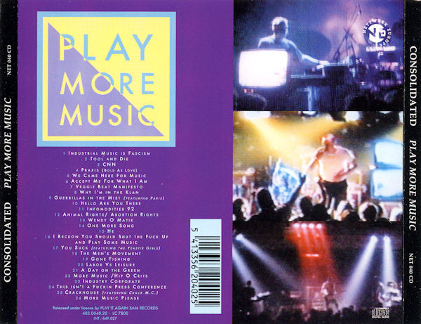 Consolidated : Play More Music (CD, Album)