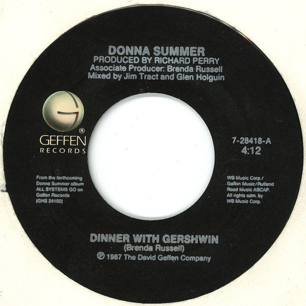 Donna Summer : Dinner With Gershwin (7", Single)