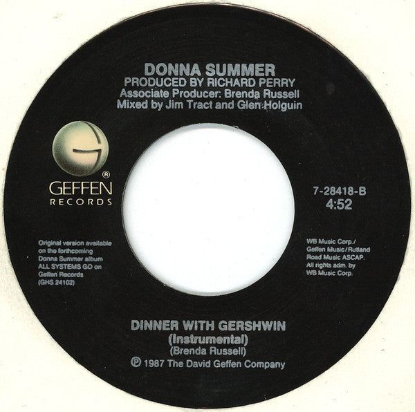 Donna Summer : Dinner With Gershwin (7", Single)