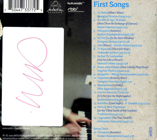 Mikis Theodorakis : First Songs (CD, Comp)