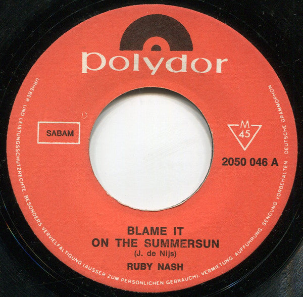 Ruby Nash : Blame It On The Summersun / Daisy Bell (7")