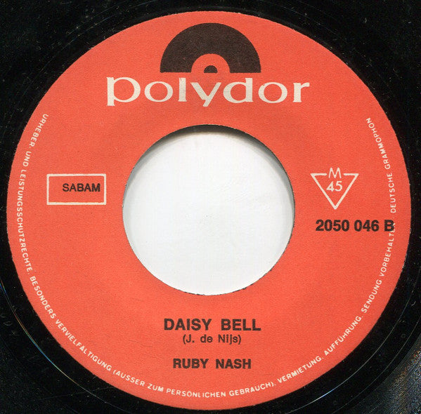Ruby Nash : Blame It On The Summersun / Daisy Bell (7")