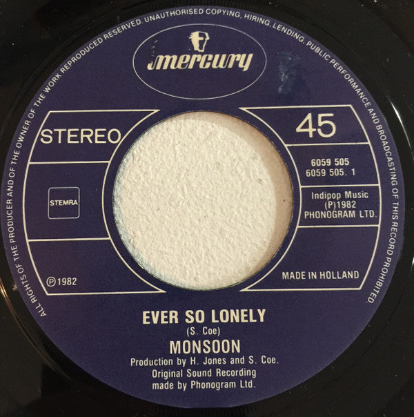 Monsoon : Ever So Lonely (7")
