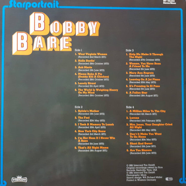 Bobby Bare : Starportrait (2xLP, Comp)