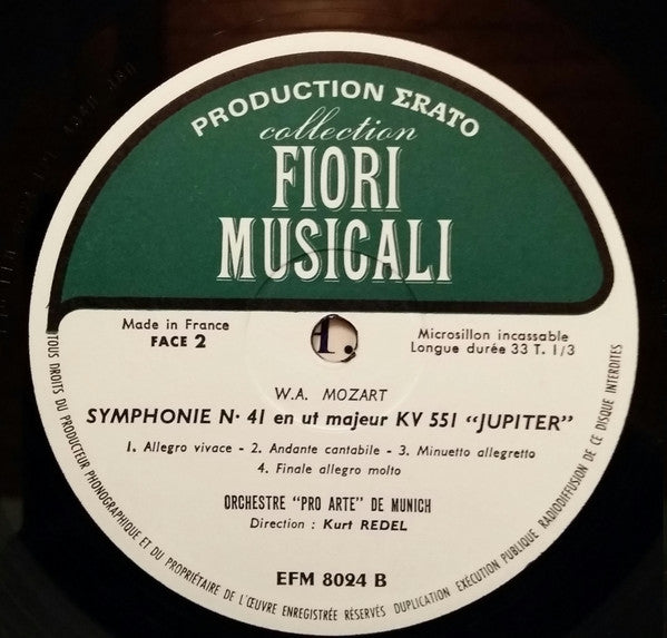 Wolfgang Amadeus Mozart - Orchestre Pro Arte De Munich / Dir. Kurt Redel : La Petite Musique De Nuit Et La Symphonie "Jupiter" (LP, Mono)