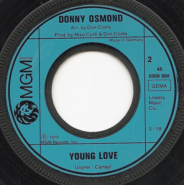 Donny Osmond : A Million To One / Young Love (7", Single)