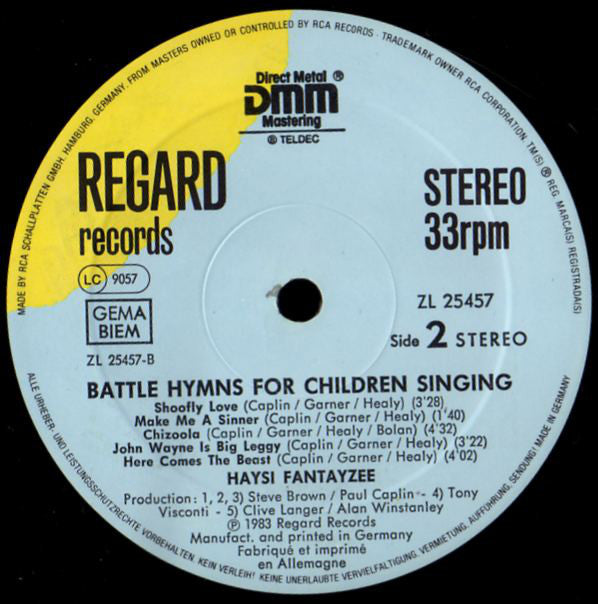 Haysi Fantayzee : Battle Hymns For Children Singing (LP, Album)