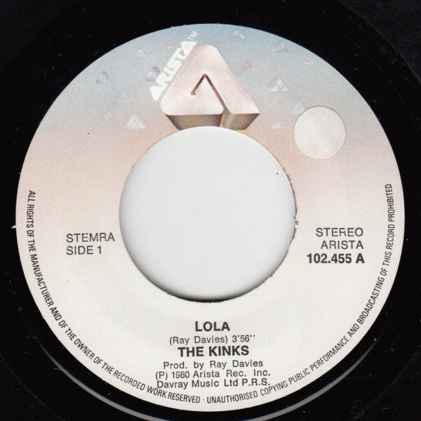 The Kinks : Lola / Celluloid Heroes (7")