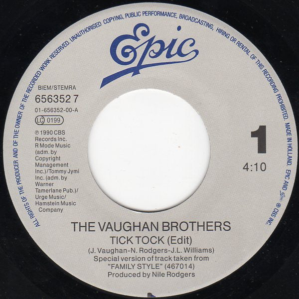 The Vaughan Brothers : Tick Tock (7", Single)