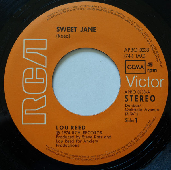 Lou Reed : Sweet Jane (7", Single)