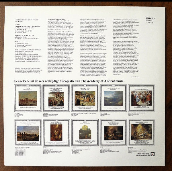 Wolfgang Amadeus Mozart - The Academy Of Ancient Music, Jaap Schröder, Christopher Hogwood : Symphony No.35 'Haffner' / Symphony No.36 'Linz' (LP, RE)