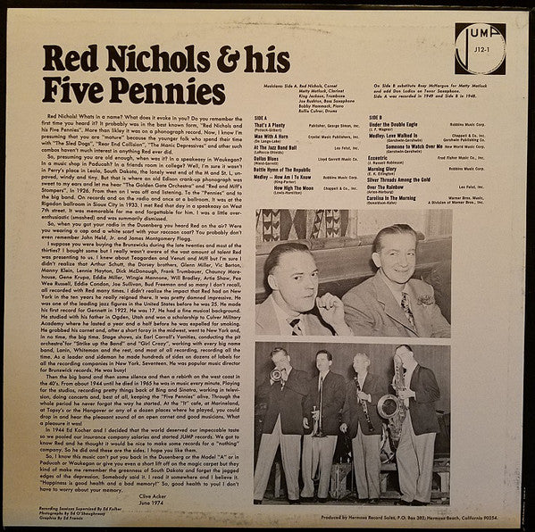 Red Nichols And His Five Pennies : Jump With Red Nichols & His Five Pennies (LP, Comp)