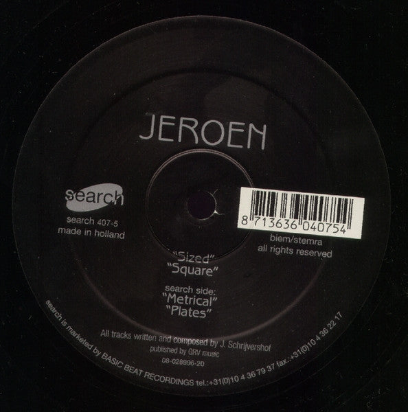 Jeroen Schrijvershof : Metrical (12")