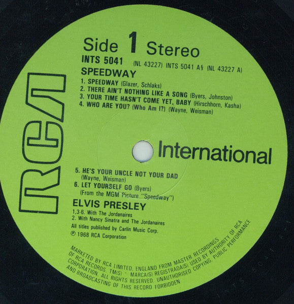 Elvis* : Speedway: Original Soundtrack Album (LP, Album, RE)