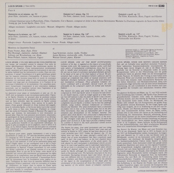 Louis Spohr - Danzi Kwintet, Jaap Schröder, Anner Bylsma : Quintette Op.52, Septuor Op.147 (LP, Album)