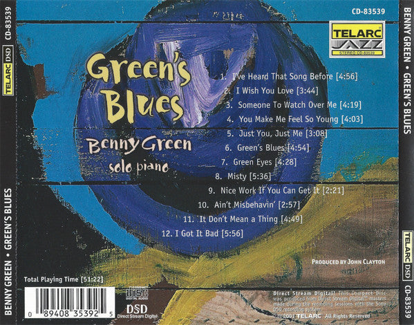Benny Green : Green's Blues (CD, Album)
