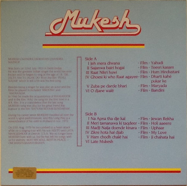 Mukesh : Ek Aur Anek (LP, Comp)