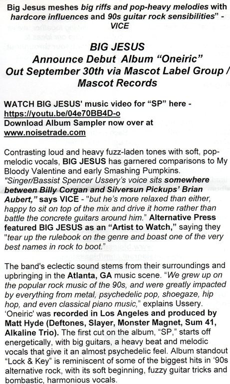 Big Jesus (2) : Oneiric  (CD, Promo)