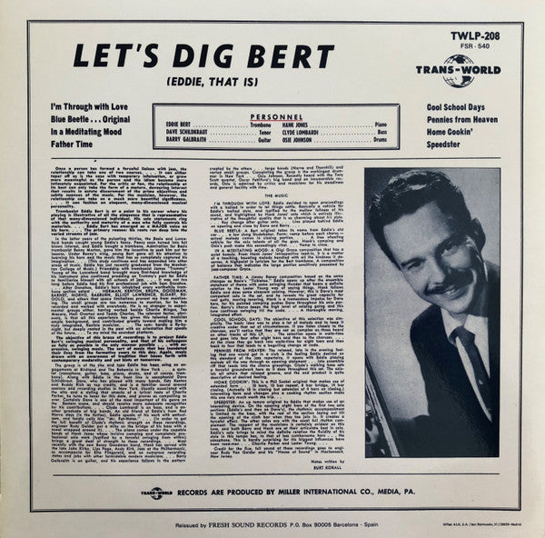 Eddie Bert : Let's Dig Bert (Eddie That Is) (LP, Album, RE, Ult)