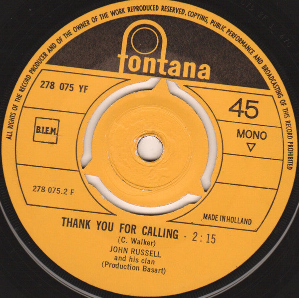Big John Russell : Mabellene / Thank You For Calling (7", Single, Mono)