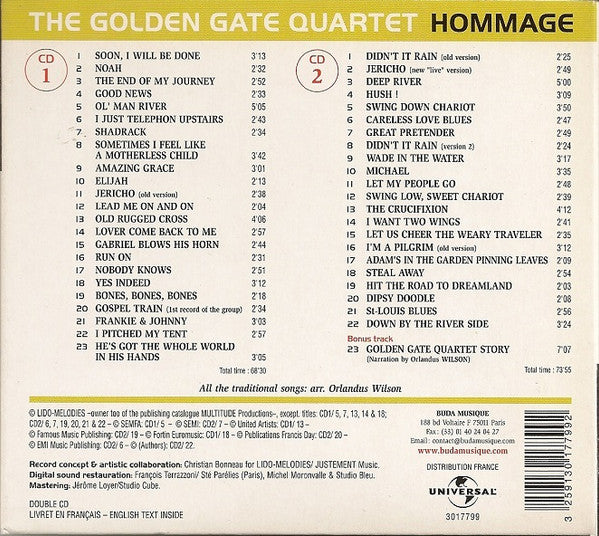 The Golden Gate Quartet : Hommage (2xCD, Comp, RM)