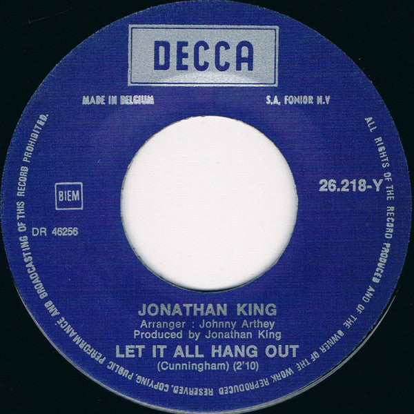 Jonathan King : Let It All Hang Out (7")