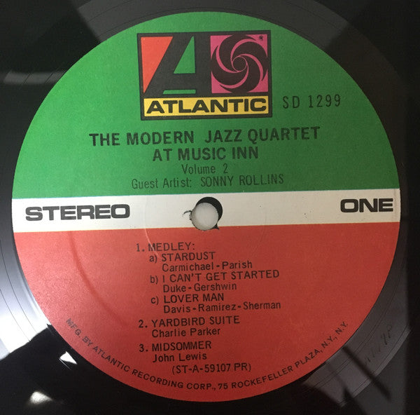 The Modern Jazz Quartet Guest Artist: Sonny Rollins : The Modern Jazz Quartet At Music Inn —  Volume 2 (LP, Album, Pre)