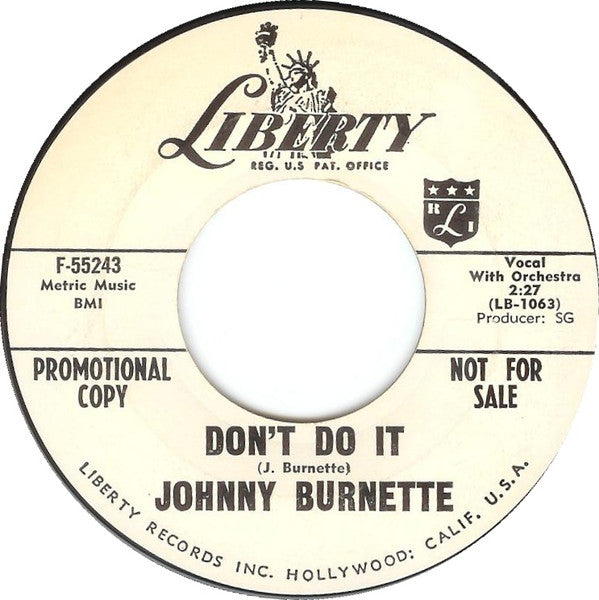 Johnny Burnette : Patrick Henry (7", Single, Promo)