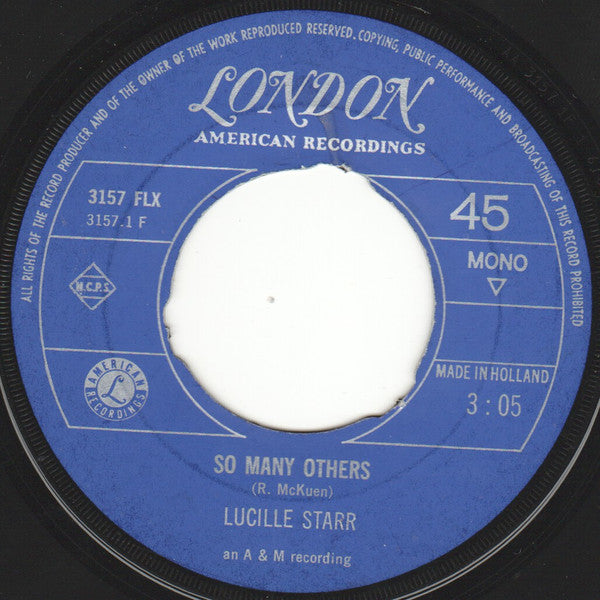 Lucille Starr : So Many Others  / Gone (7", Single)