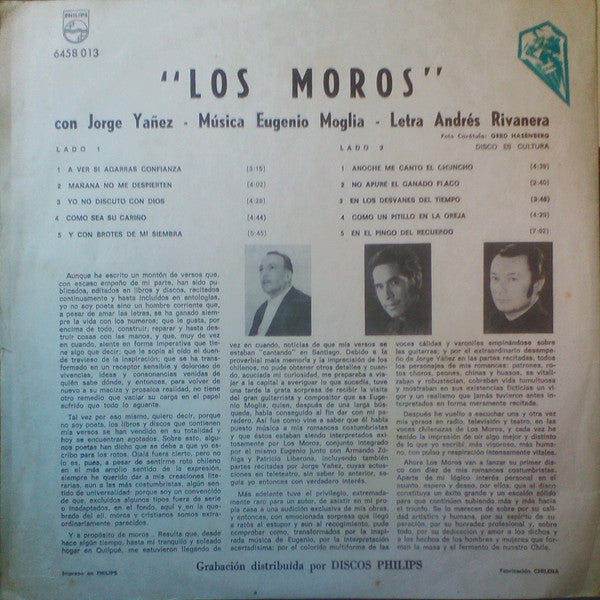 Los Moros (2) Con Jorge Yáñez : Los Moros con Jorge Yañez (LP, Album, Mono)