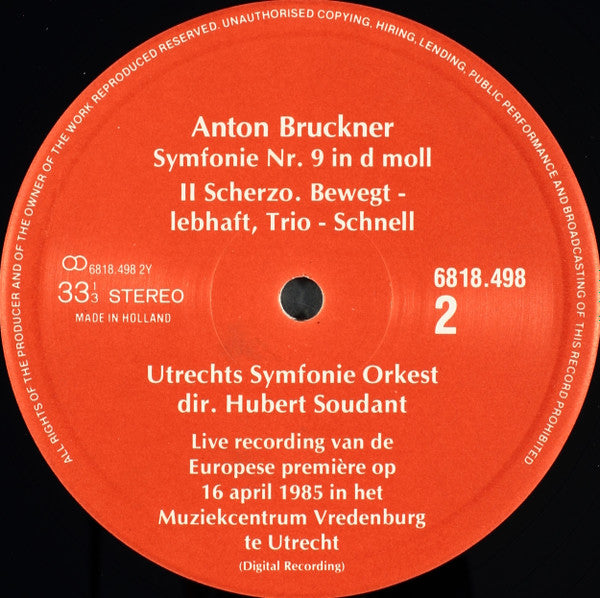 Utrechts Symfonie Orkest : 9e Bruckner (2xLP, Album)