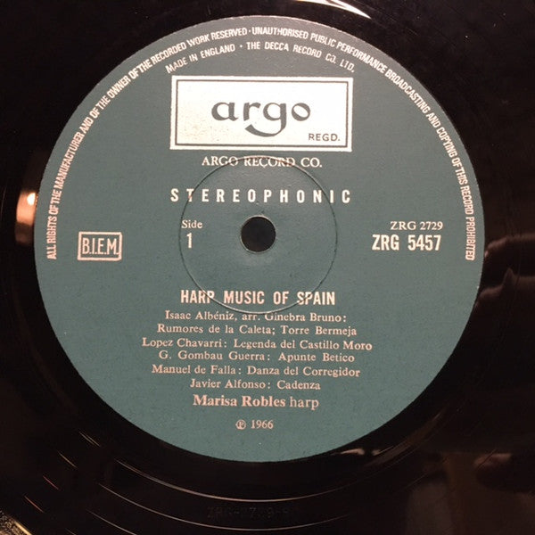 Marisa Robles : Harp Music Of Spain (LP, Album, RE)