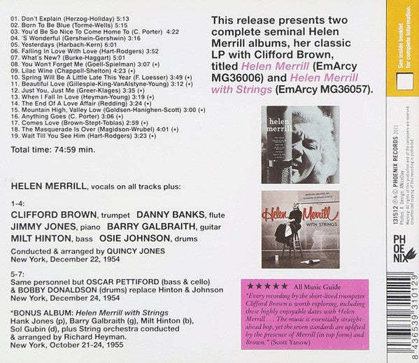Helen Merrill : Complete Recordings With Clifford Brown (CD, Comp, RM)