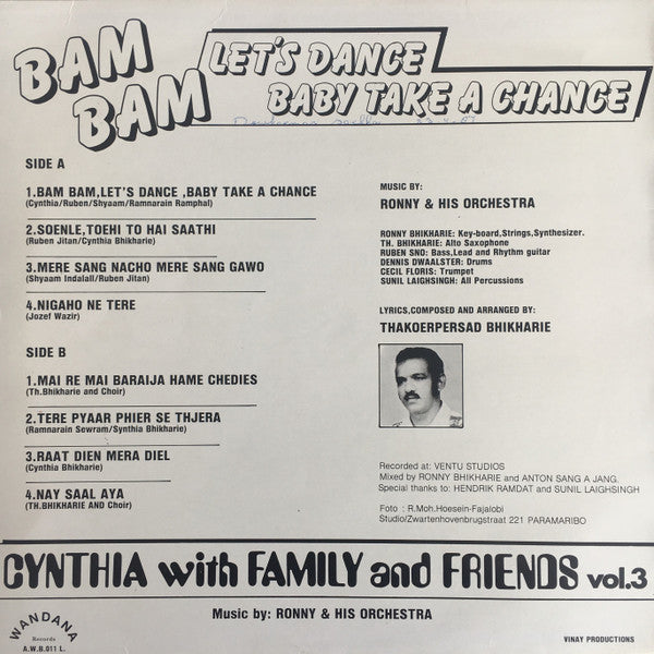 Cynthia And Family : Bam Bam, Let's Dance, Baby Take A Chance (Vol. 3) (LP, Album)
