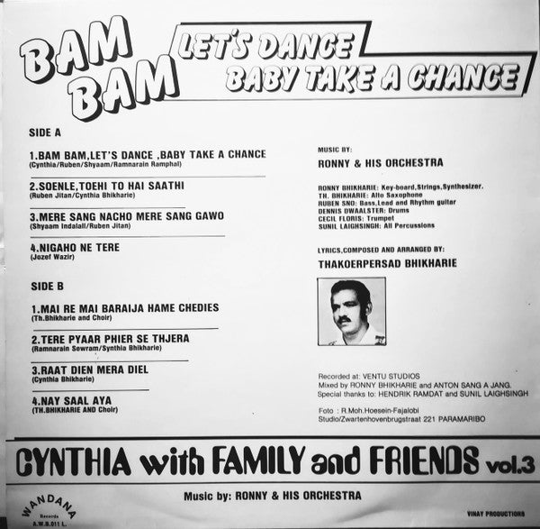 Cynthia And Family : Bam Bam, Let's Dance, Baby Take A Chance (Vol. 3) (LP, Album)