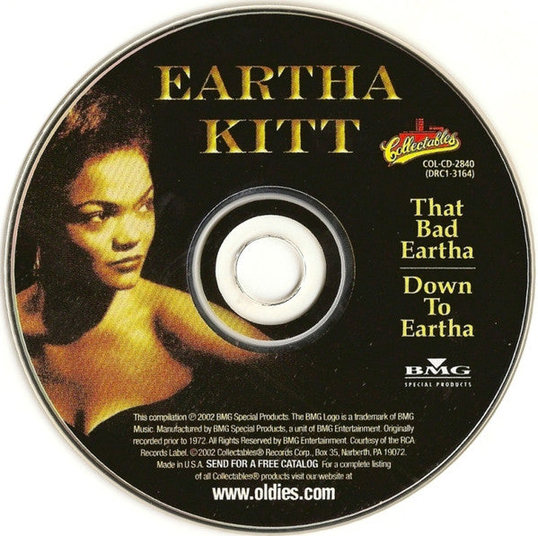 Eartha Kitt With Henri René And His Orchestra : That Bad Eartha / Down To Eartha (CD, Comp)