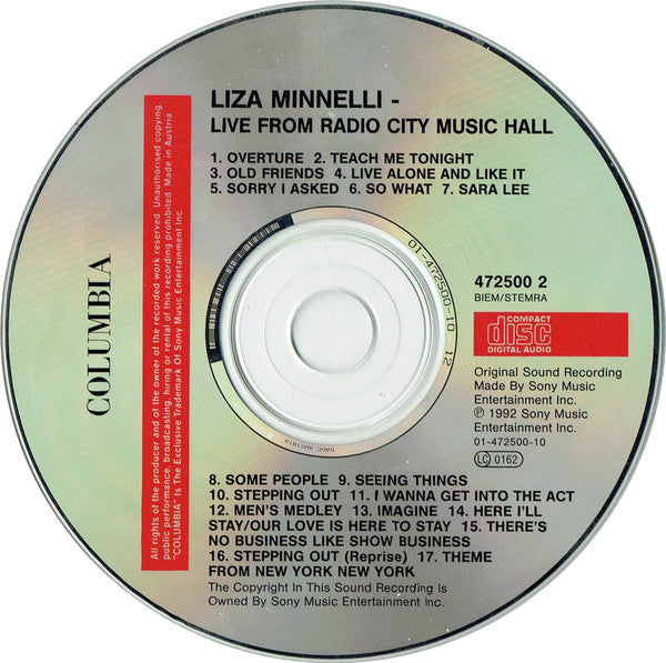 Liza Minnelli : Live From Radio City Music Hall (CD, Album)