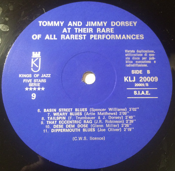 Tommy Dorsey And Jimmy Dorsey : Here are Tommy And Jimmy Dorsey At Their Rare Of All Rarest Performance Vol. 1 (LP)
