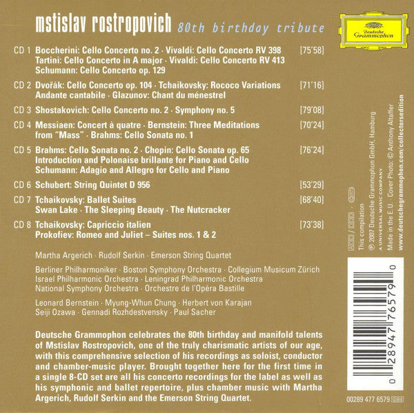 Mstislav Rostropovich : The Glory Of Rostropovich - 80th Birthday Tribute (8xCD, Comp)